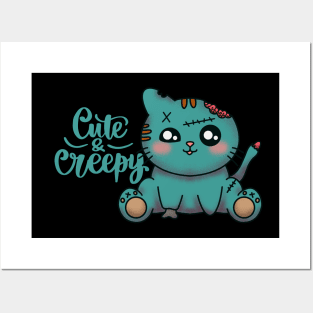 Cute & Creepy Zombie Cat! Posters and Art